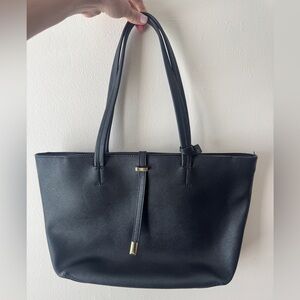 Vince Camuto Black Tote with Gold Accent